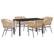 Комплект за хранене в градината с възглавница 5 pcs Кафяво