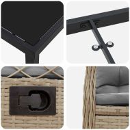 Комплект за хранене в градината 5 pcs Бежов и Светло Сив