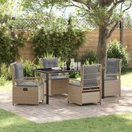 Комплект за хранене в градината 5 pcs Бежов и Светло Сив