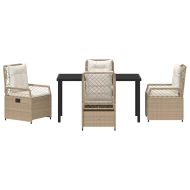 Комплект за хранене в градината 5 pcs Бежов и кремаво бял