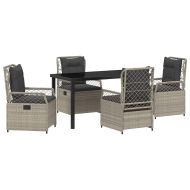 Комплект за хранене в градината 5 pcs Светлосиво полиратан