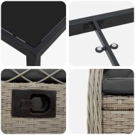 Комплект за хранене в градината 5 pcs Светлосиво полиратан