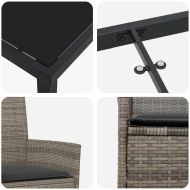 Комплект за хранене в градината 5 pcs Сив полиратан