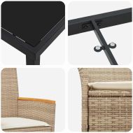 Комплект за хранене в градината 5 pcs Бежово полиратан