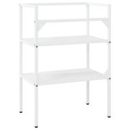 Рамка за мивка за баня, бяла, 59x38x83 см, желязо