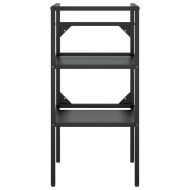 Рамка за мивка за баня, черна, 40x38x83 см, желязо