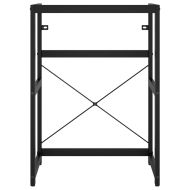 Рамка за мивка за баня, черна, 59x38x83 см, желязо