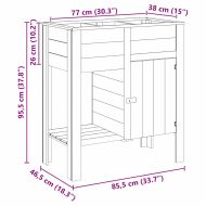 Висока саксия с рафт Кафяво Импрегнирано борово дърво