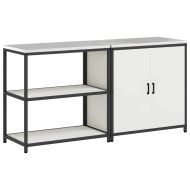 Комплект за кухненско съхранение с рафт с врата 2 pcs Бяло