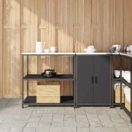 Комплект за кухненско съхранение с рафт с врата 2 pcs Черно