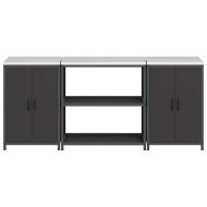 Комплект за кухненско съхранение с рафт с врата 3 pcs Черно