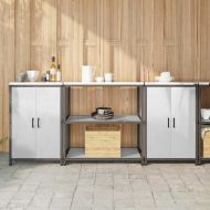 Комплект за кухненско съхранение с рафт с врата 3 pcs Сребрист