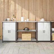 Комплект за кухненско съхранение с рафт с врата 3 pcs Сребрист