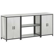 Комплект за кухненско съхранение с рафт с врата 3 pcs Сребрист