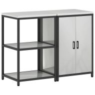 Комплект за кухненско съхранение с рафт с врата 2 pcs Сребрист