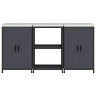 Комплект за кухненско съхранение с рафт с врата 3 pcs Антрацит