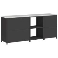 Комплект за кухненско съхранение с рафт с врата 3 pcs Черно