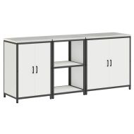 Комплект за кухненско съхранение с рафт с врата 3 pcs Бяло