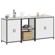 Комплект за кухненско съхранение с рафт с врата 3 pcs Бяло