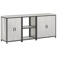 Комплект за кухненско съхранение с рафт с врата 3 pcs Сребрист