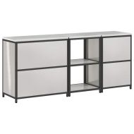 Комплект за кухненско съхранение с рафт с врата 3 pcs Сребрист