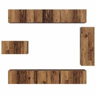 Комплект ТВ шкаф 8 pcs Старо дърво Инженерно дърво