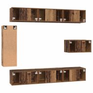 Комплект ТВ шкаф 8 pcs Старо дърво Инженерно дърво