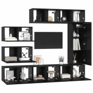 Комплект ТВ шкаф 8 pcs Черния дъб Инженерно дърво