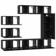 Комплект ТВ шкаф 8 pcs Черния дъб Инженерно дърво