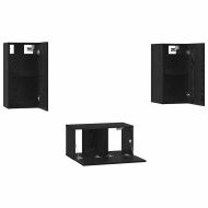 Комплект ТВ шкаф 3 pcs Черния дъб Инженерно дърво