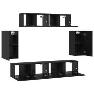 Комплект ТВ шкаф 6 pcs Черния дъб Инженерно дърво