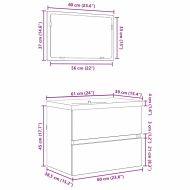 Комплект мебели за баня с чекмедже 3 pcs Дъб Инженерно дърво
