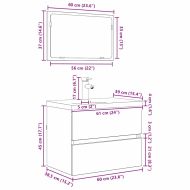 Комплект мебели за баня 3 pcs Старо дърво Инженерно дърво