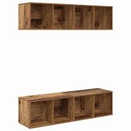 Комплект ТВ шкаф 2 pcs Старо дърво 37 x 37 x 142,5 см