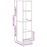 Комплект ТВ шкаф 2 pcs Черния дъб 37 x 37 x 142,5 см