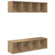 Комплект ТВ шкаф 2 pcs Дъб 37 x 37 x 142,5 см Инженерно дърво