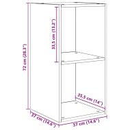 Комплект ТВ шкаф 2 pcs Черния дъб 37 x 37 x 72 см