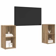 Комплект ТВ шкаф 2 pcs Дъб 37 x 35 x 72 см Инженерно дърво