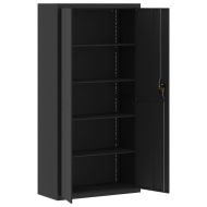 Шкаф за папки черен 90x40x180 см стомана