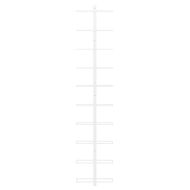 Стойка за вино за 10 бутилки, стенен монтаж, бяла, метал