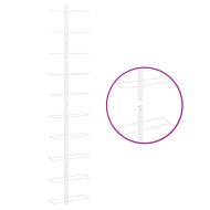 Стойка за вино за 10 бутилки, стенен монтаж, бяла, метал