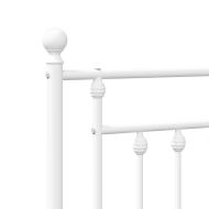 Метална резервна табла за легло, бяла, 135 см