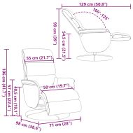 Масажен реклайнер стол с опора за крака, черен, изкуствена кожа