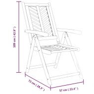 Накланящи се градински столове, 2 бр, акация масив