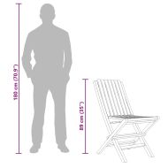 Сгъваеми градински столове, 2 бр, 47x47x89 см, тик масив