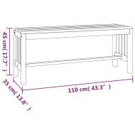 Градинска пейка, 110 см, масивно дърво евкалипт