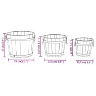 Комплект дървени кофи кашпи, 3 части, масивна ела