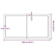 Плот за маса светлокафяв 120x60x(2-4) см обработен масивен дъб