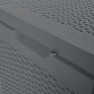 Градинска кутия за съхранение, сива, PP ратан, 90 л