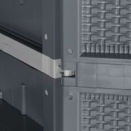 Градински шкаф за съхранение, сив, 65x45x172 см, PP ратан